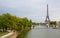 Parisian cityscape with Eiffel tower