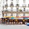 Parisian colourful Bistro terrace