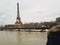 Parisian French man watching the flooding swollen Seine river