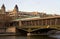 Parisian metro train on the Bir-Hakeim bridge