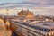 Parisian skyline with Opera Garnier at sunset