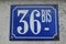 Parisian Street Number plaque: 36 bis