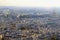 Parisien architecture and french roofs from above Eiffel tower at sunrise, Paris, France