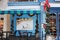 Parisienne street boulangerie scenery of 60\\\'s without visitors at Universal Studios Hollywood in Los-Angeles