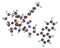 Paritaprevir hepatitis C virus (HCV) drug molecule (NS3-4A serine protease inhibitor). Atoms are represented as spheres with