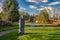 Park area in central medieval city Ribe, in Denmark