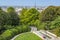 The park of Belleville with the panorama of Paris in the background