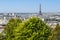 The park of Belleville with the panorama of Paris in the background