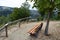 park bench on a viewing point above the Rhine