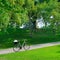 park, bike and bicycle path