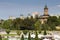 Park and churches domes from Iasi city