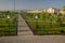 Park connecting the old buildings in Shahrisabz, Uzbekist