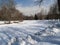 The park is covered with snow. Pavlovsk, Russia