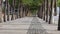 Park covered with trees and people exercising there, Parque das Nacoes in Lisbon, Portugal