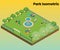 Park For Entertainment for Children Isometric Artwork Concept