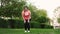 park fitness outdoor exercise overweight woman