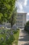 Park with flowers at the center of town of Silistra, Bulgaria