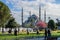 The Park in front of the Blue mosque in the spring