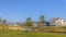 Park and homes against blue sky in Daybreak Utah