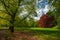 Park of Konopiste castle at springtime, Benesov, Czech republic