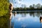 Park with a lake, St Chad Nature Reserve,Derbyshire, England, April 2022