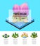 Park landscape design isometric infographics