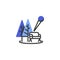 Park location pin line icon