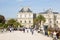 park of Luxembourg Palace as place of mass recreation of citizens at weekend