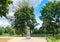 Park sculpture on the embankment of the river Neman. Druskininkai