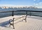 Park seat overlooking NYC midtown cityscape