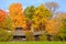 Park shelter in autumn