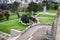 Park of Shrine of Remembrance commemorating veterans in wars in Melbourne, Victoria, Australia