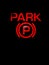 Park sign light glowing bright pink 54