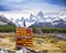 Park signs in Los Glaciares National Park, Fitz Roy, Argentina