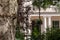 Park Square and Park Cresent gardens overlooking the Nash Terrace townhouses built in neoclassical style at Regent`s Park, London