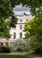 Park Square and Park Cresent gardens overlooking the Nash Terrace townhouses built in neoclassical style at Regent`s Park, London