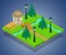 Park territory concept banner, isometric style