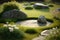 Park to relax with a zen garden with a small stone in the center