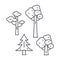 Park trees thin line icon concept. Park trees linear vector sign, symbol, illustration.