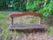 Park and wooden bench natural trees and forest