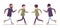 Parka man and woman running