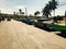 Parked american cars in Bacuranao beach - Havana