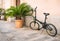 Parked bicycles on a streets in Palma de Mallorca