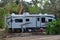 Parked camper trailer