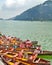 Parked colorful boats