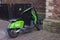 Parked green go sharing scooter in Haarlem, the Netherlands