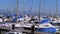 Parked Ships, Boats, Yachts in the Port on Lake of Geneva, Switzerland