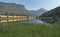 Parked Train on the Kicking Horse River