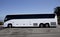 Parked White Tour Charter Bus