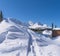 Parker Ridge in snow and blue sky